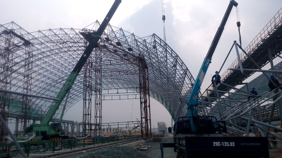 Hoisting sequence of grid steel structure